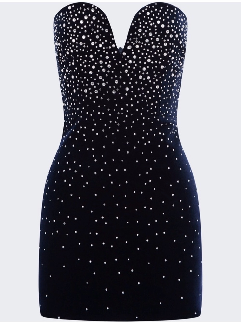 Alex Perry Black Velvet Embellished Strapless Mini Dress
